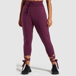 Gymshark Ark Purple High Rise Wrap Tie Cropped Sweatpants